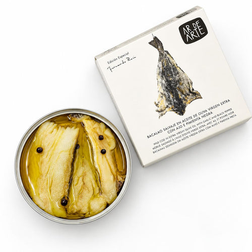 AR DE ARTE Cod in Olive Oil with Garlic & Black Peppercorns